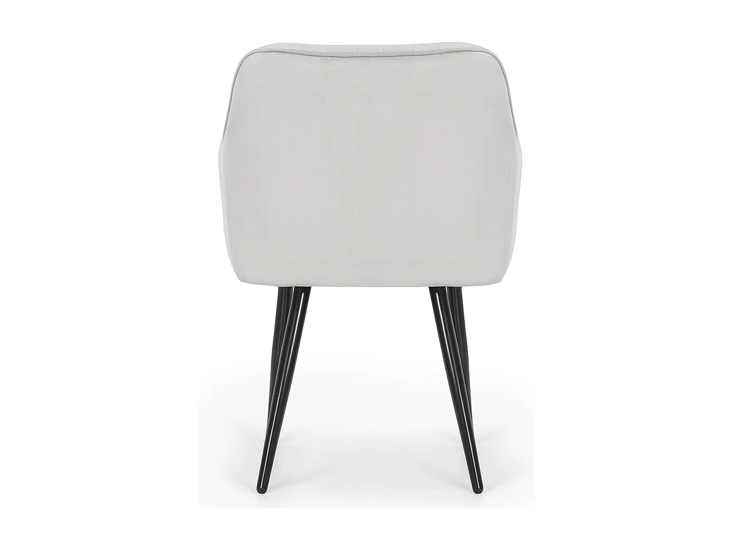 Lot de 6 Chaises en velours à surpiqûres FLORENCE Gris pieds noirs