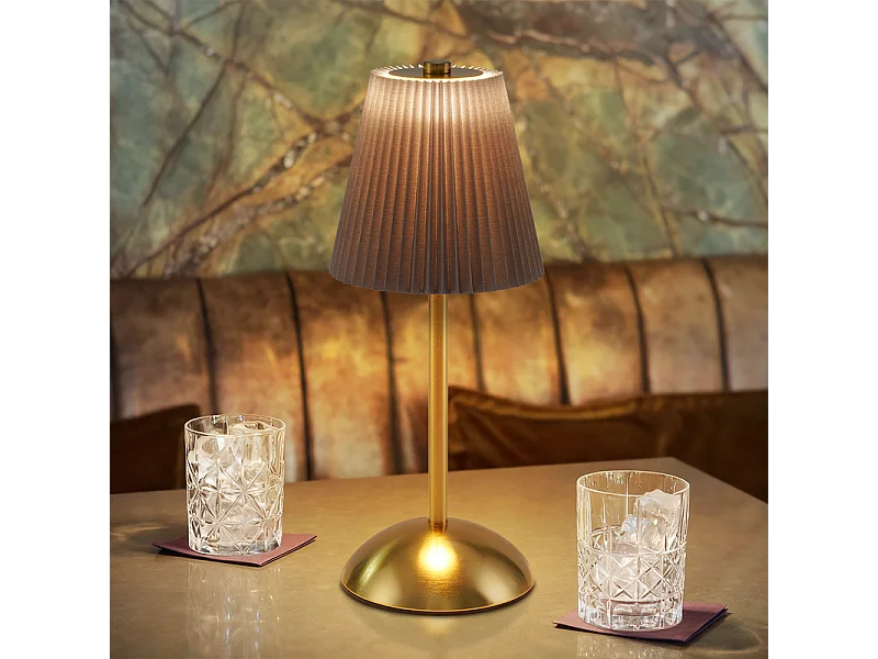 Nettlife Draadloze Tafellampenset van 2 - Dimbaar LED-nachtlampje met aanraakbediening, USB-oplaadbaar, stoffen kap, modern design voor de slaapkamer