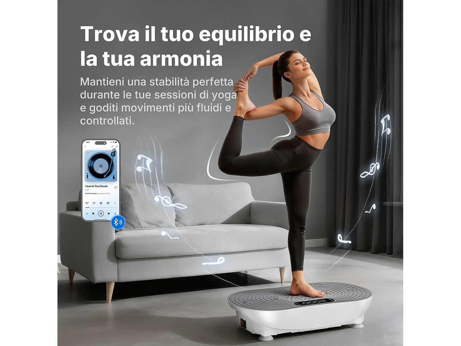 Plateforme Vibrante MERACH, 99 Niveaux, Bluetooth, Télécommande, LED, Perte de Poids, Tonification Musculaire, Exercice Complet, Double Mode, 158KG