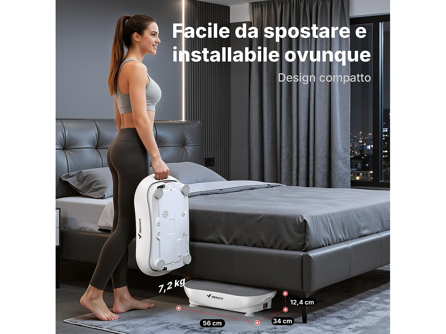 Plateforme Vibrante MERACH, 99 Niveaux, Bluetooth, Télécommande, LED, Perte de Poids, Tonification Musculaire, Exercice Complet, Double Mode, 158KG