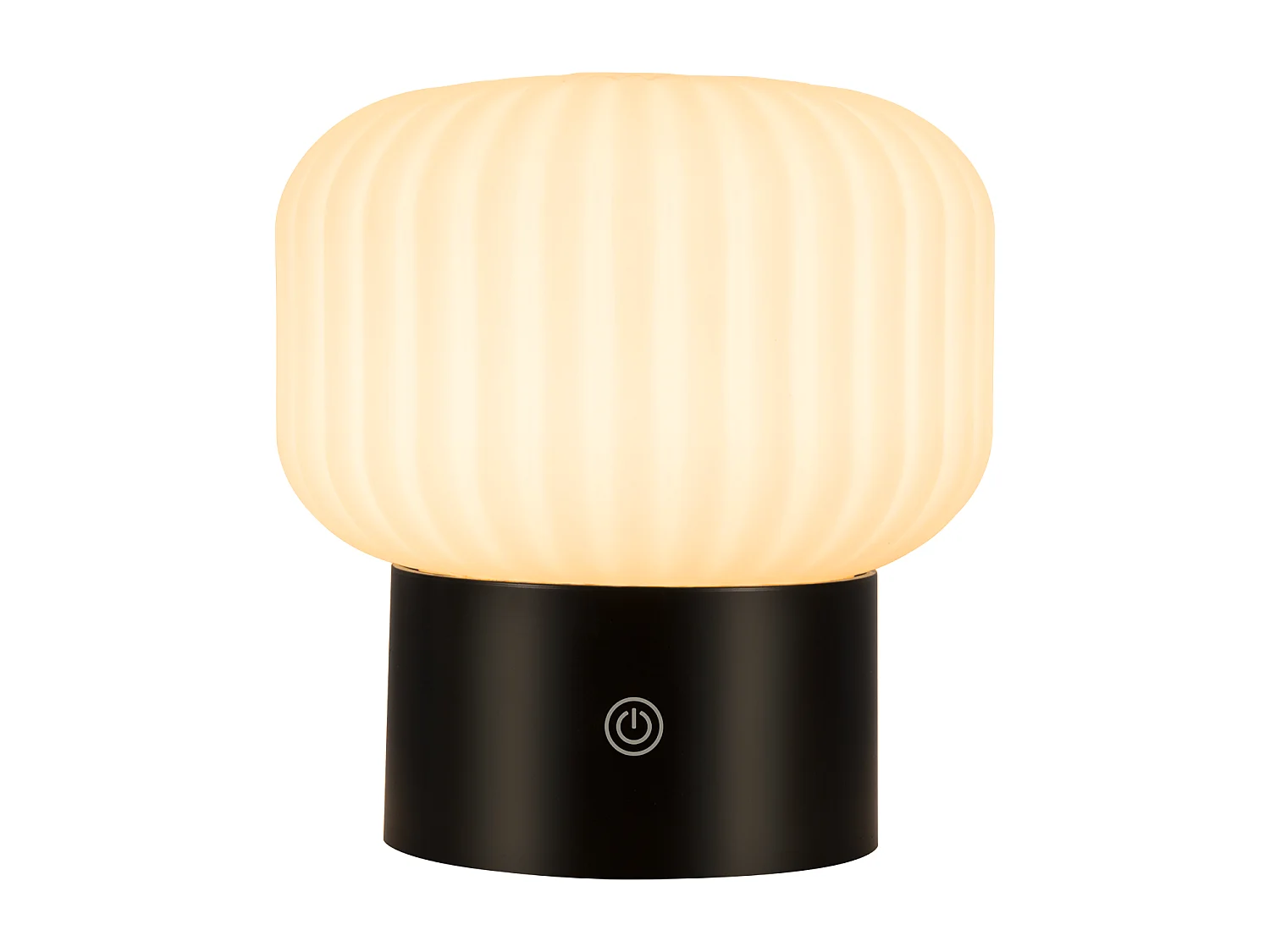 NETTLIFE lampe de table LED sans fil – lampe de chevet tactile rechargeable USB, blanche, dimmable, IP44 étanche, verre rond