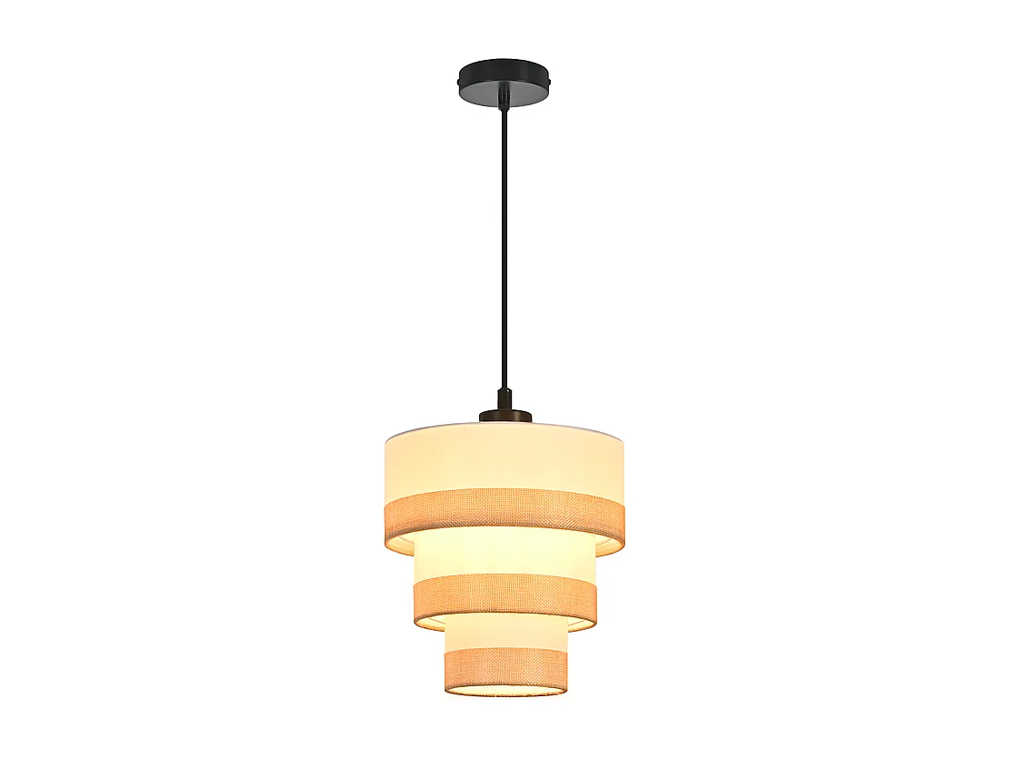 Suspension vintage Nettlife pour table à manger - Lampe suspendue en tissu à 1 lumière, style rétro, E27, hauteur réglable (ampoule non incluse)