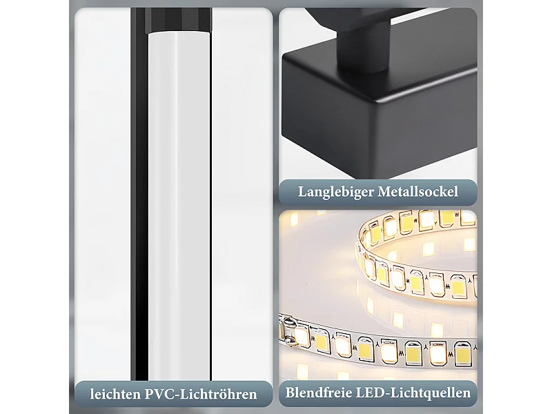 Oświetlenie lustra LED Nettlife 50 cm 10 W, czarne, do łazienki, neutralne światło 4000 K, wodoodporność IP44, nowoczesne, do kuchni lub szafy