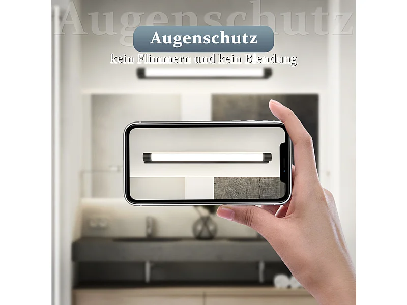 Nettlife 50cm 10W LED-spiegellamp, zwart, badkamer, neutraal licht van 4000K, IP44 waterdicht, modern, voor keuken of kast