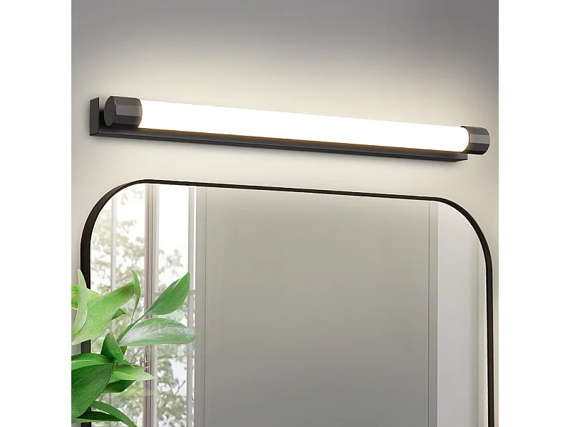 Nettlife 50cm 10W LED-spiegellamp, zwart, badkamer, neutraal licht van 4000K, IP44 waterdicht, modern, voor keuken of kast