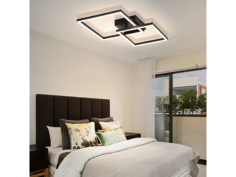 Nettlife LED-Deckenleuchte für Küche – 20 W, Schwarz, 4000 K, Neutralweiß, modernes Schwenkdesign, Eckbeleuchtung für Flur, Schlafzimmer