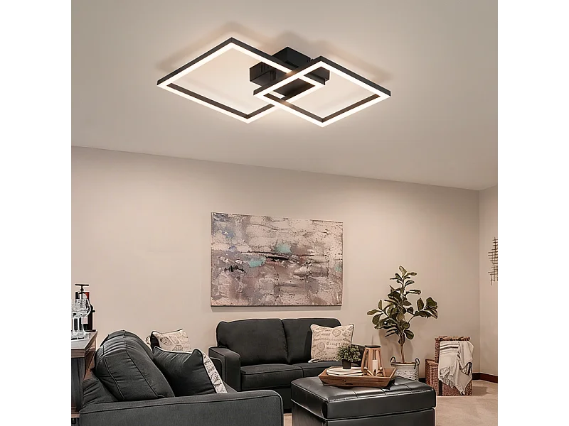 Nettlife LED-Deckenleuchte für Küche – 20 W, Schwarz, 4000 K, Neutralweiß, modernes Schwenkdesign, Eckbeleuchtung für Flur, Schlafzimmer