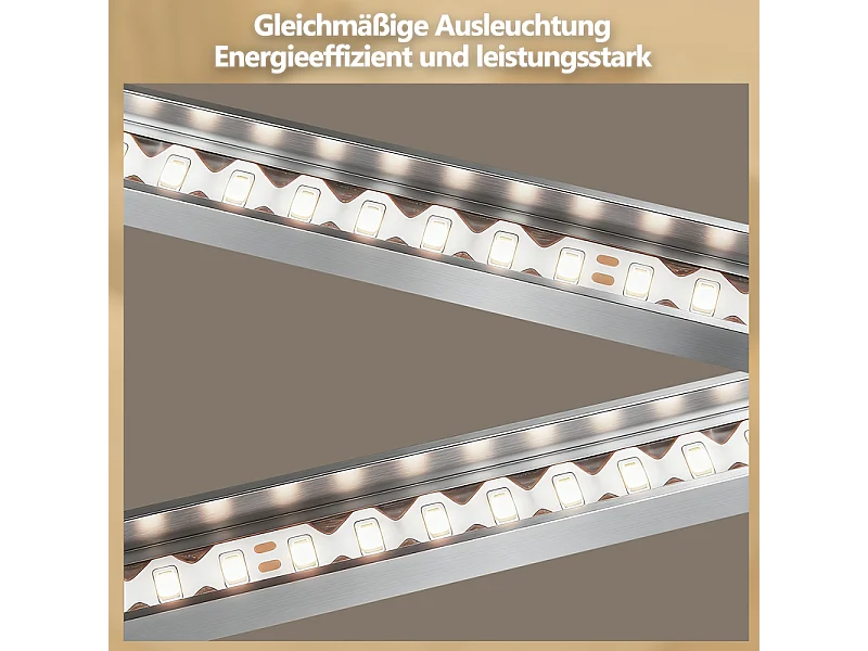 Lámpara de techo LED Nettlife para dormitorio - Lámpara plateada de 24 W, blanco neutro 4000 K, ajustable, diseño moderno