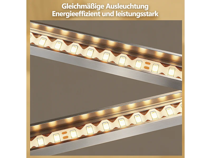 Lámpara de techo LED Nettlife para dormitorio y salón, 24 W, blanco cálido 3000 K, para cocina, color plateado, ajustable.