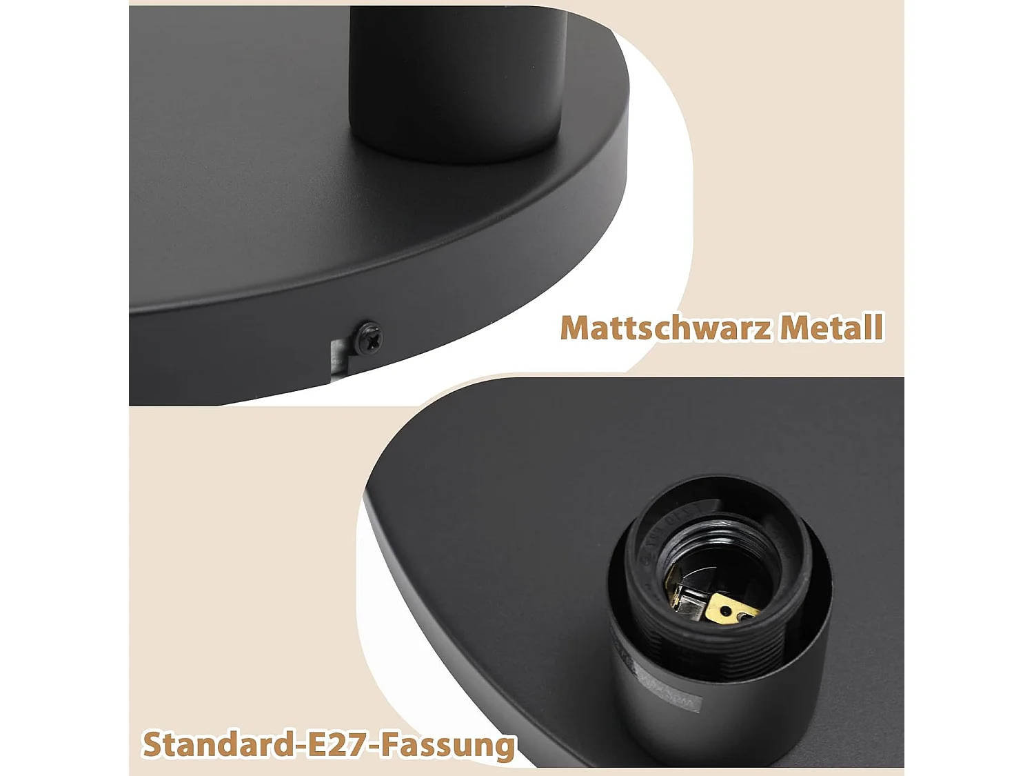 Nettlife Plafonnier Vintage 3 Lumières, Lampe de Plafond E27 avec Abat-jour en Tissu Noir, Luminaire Rond Style Rétro Industriel(Sans Ampoules)