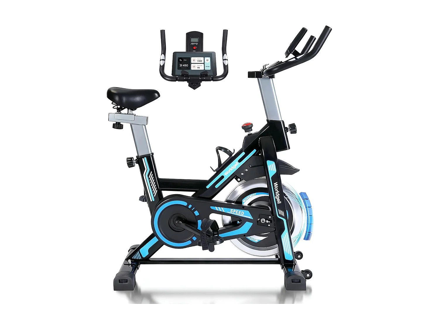 Nettlife magnetische ergometer hometrainer met lcd-scherm en tablethouder - Fitnessfiets voor thuis