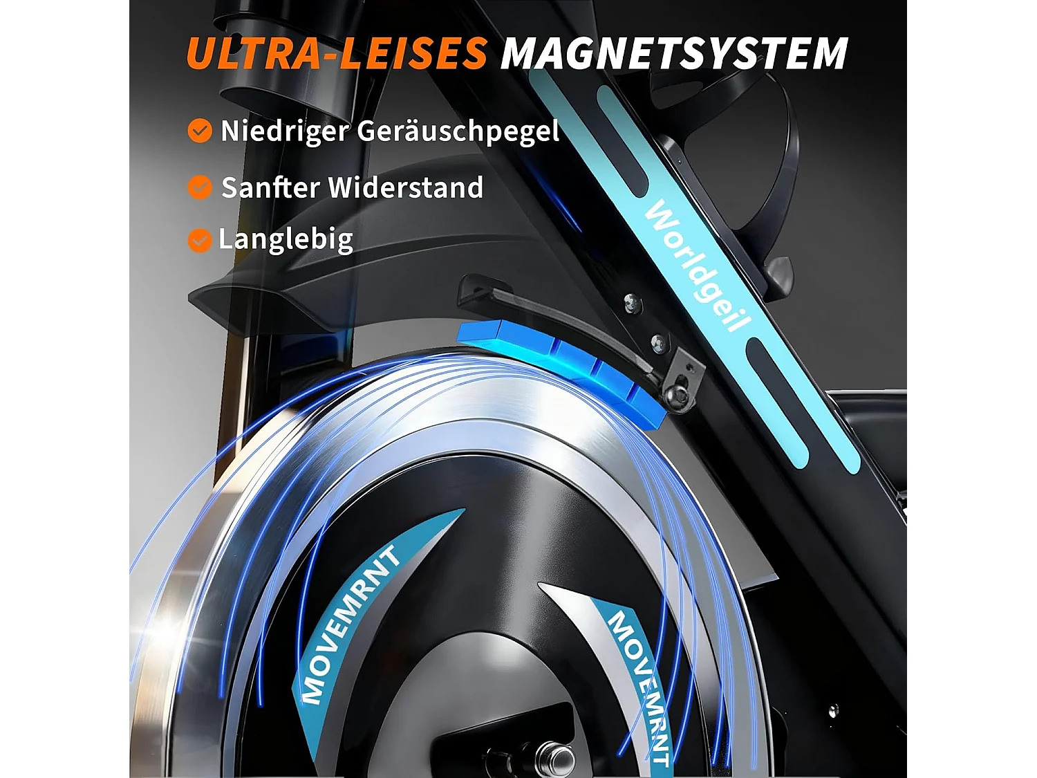 Cyclette ergometrica magnetica Nettlife con schermo LCD e supporto per tablet - Home Fitness Biking