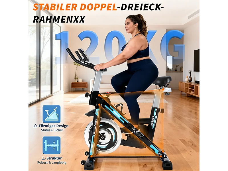 Rower treningowy Nettlife z ergometrem magnetycznym, ekranem LCD i uchwytem na tablet – rower treningowy do domu