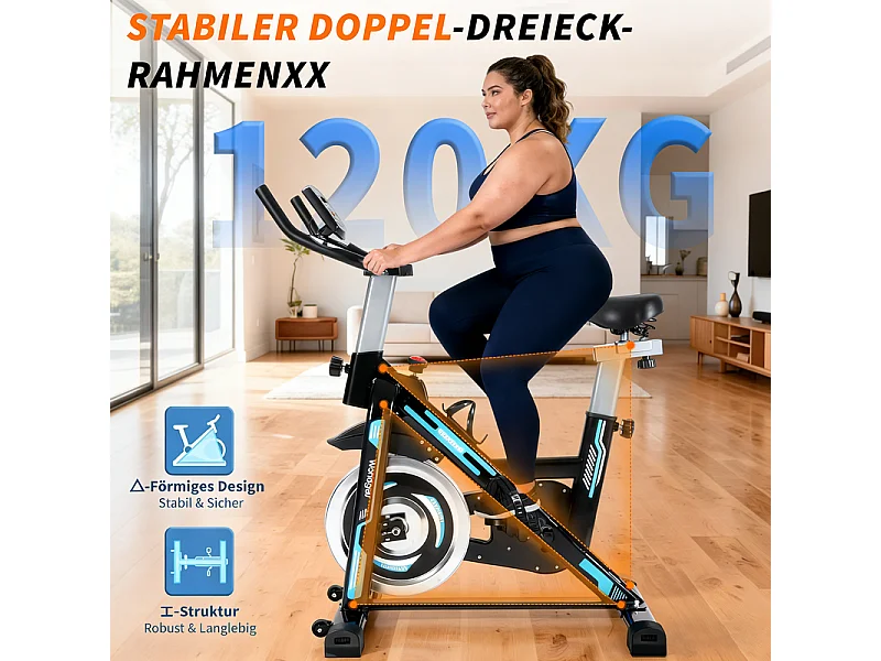 Cyclette ergometrica magnetica Nettlife con schermo LCD e supporto per tablet - Home Fitness Biking