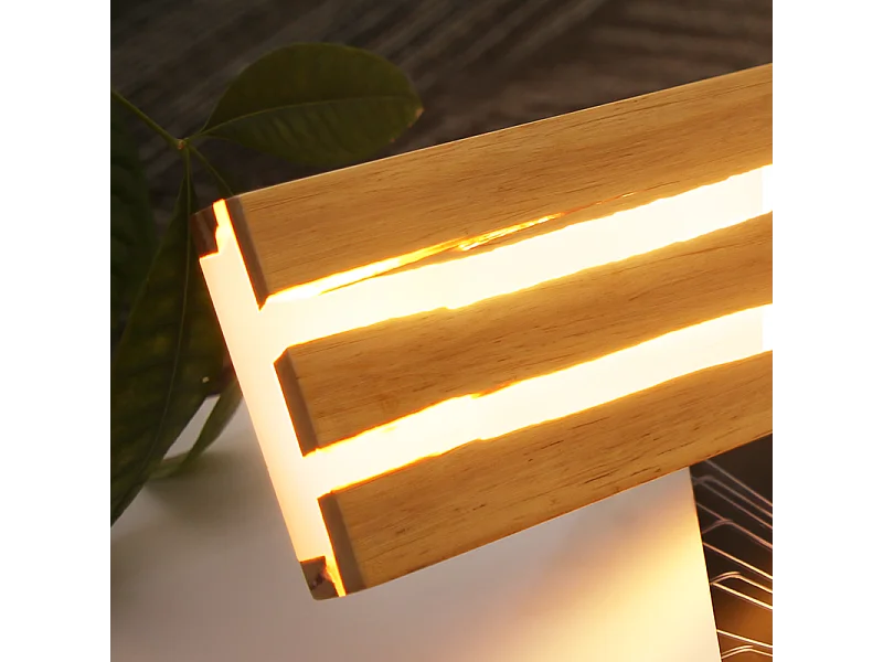 Nettlife 80 cm houten LED-wandlamp - 13W warm wit 3000K woonkamerlamp, modern langwerpig ontwerp, verlichting voor hal, trappenhuis en slaapkamer