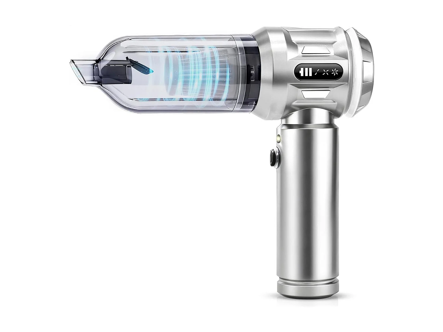 Nettlife Aspirateur à Main Sans Fil 17000Pa - Mini Aspirateur Voiture Puissant 4 en 1 - Moteur Brushless 3 Vitesses - Maison & Animaux, Argent