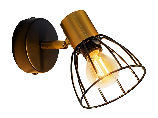 Nettlife Binnenwandlamp, Vintage Stijl - Zwart, Wandspot met één lamp, Hallamp, 350° draaibaar, E14, (Lamp niet inbegrepen)