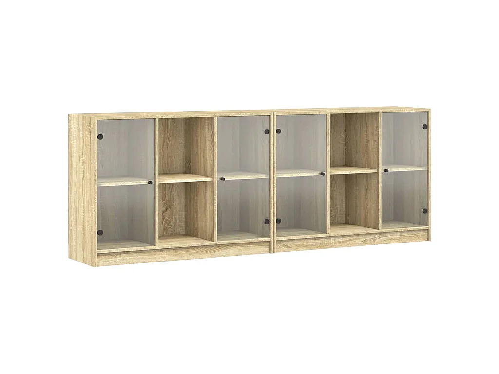 Bücherschrank mit Türen Sonoma-Eiche 204x37x75 cm Holzwerkstoff