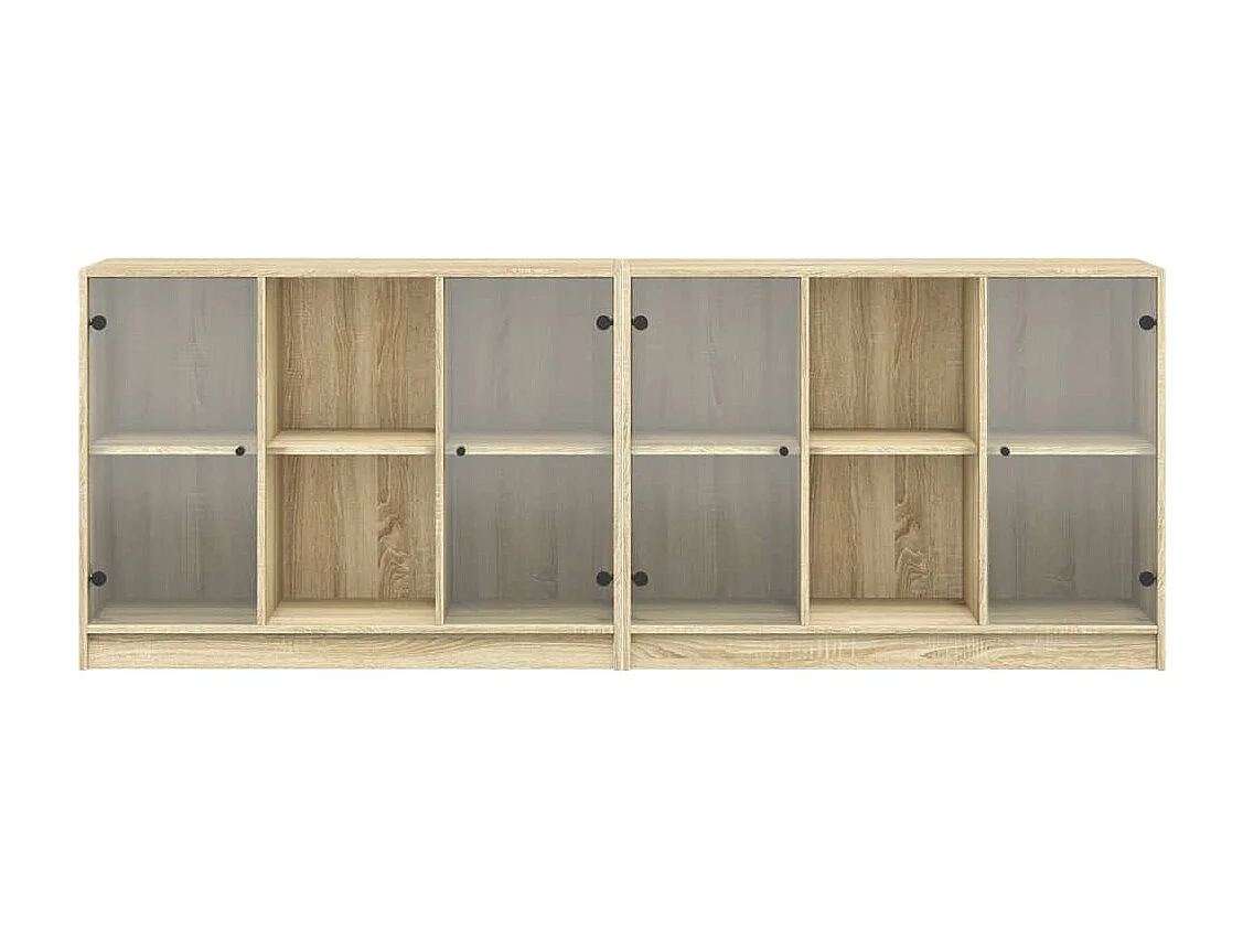 Bücherschrank mit Türen Sonoma-Eiche 204x37x75 cm Holzwerkstoff