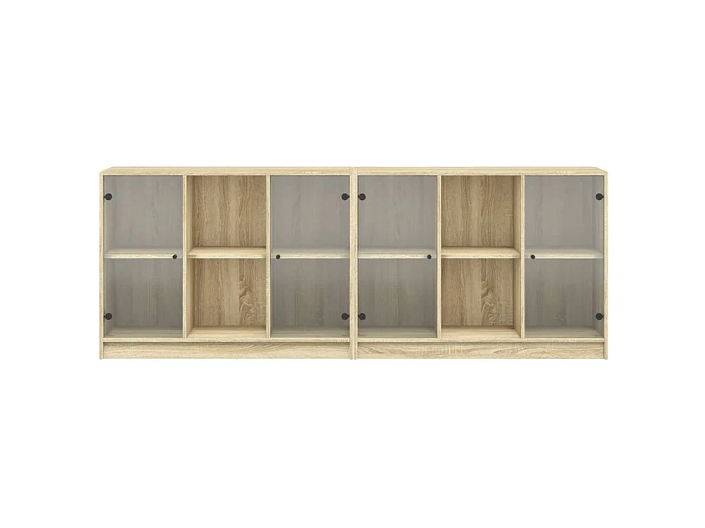 Bibliothèque avec portes chêne sonoma 204x37x75 cm
