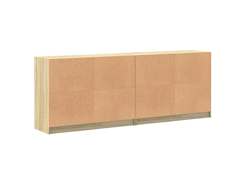 Bibliothèque avec portes chêne sonoma 204x37x75 cm