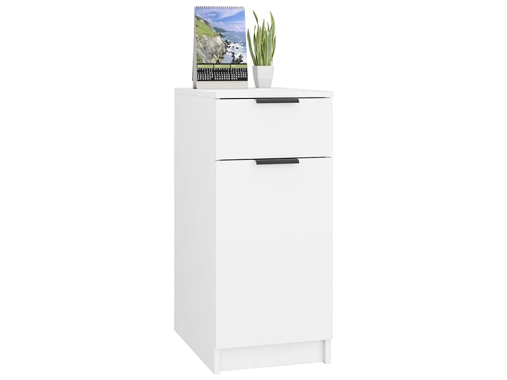 Armadietto da Scrivania Bianco 33,5x50x75 cm Legno Multistrato