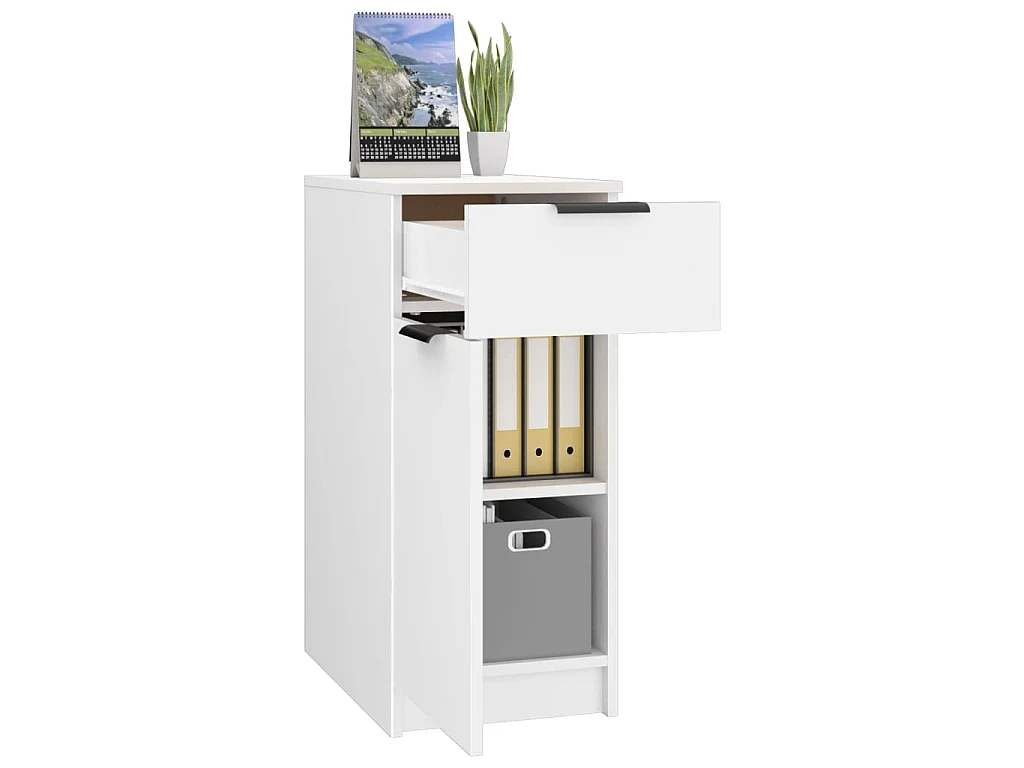 Armadietto da Scrivania Bianco 33,5x50x75 cm Legno Multistrato
