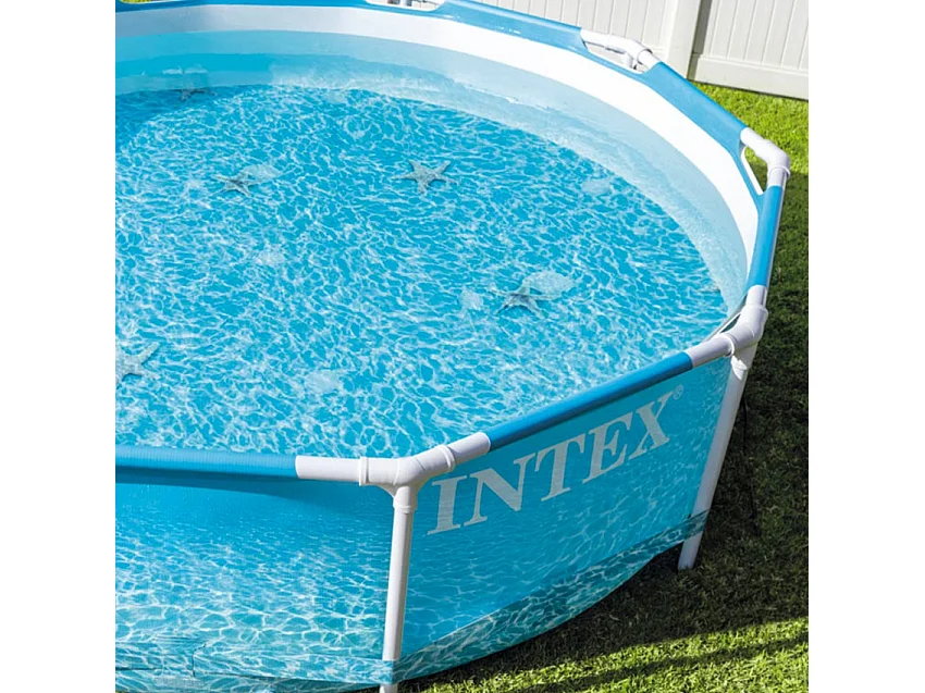 Ronde buisframezwembad Intex Metal Frame Ocean 3,05 m, liner met drievoudige dikte, cartridgefilter 1 m³/u