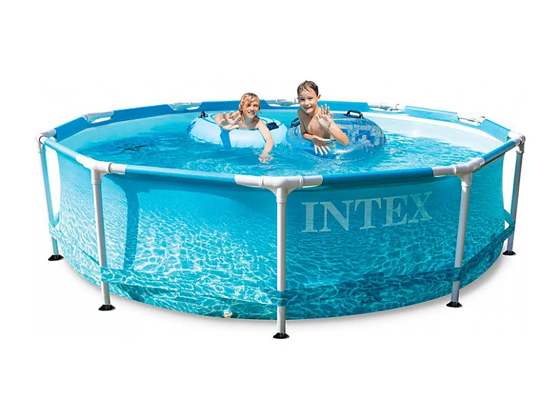 Intex 28208 Beachside Metal Frame runder oberirdischer Pool 305x76cm