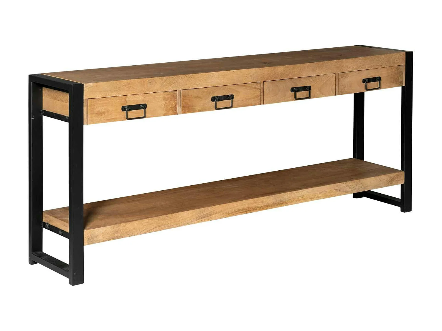 Console XXL bois métal 180 cm MILORA