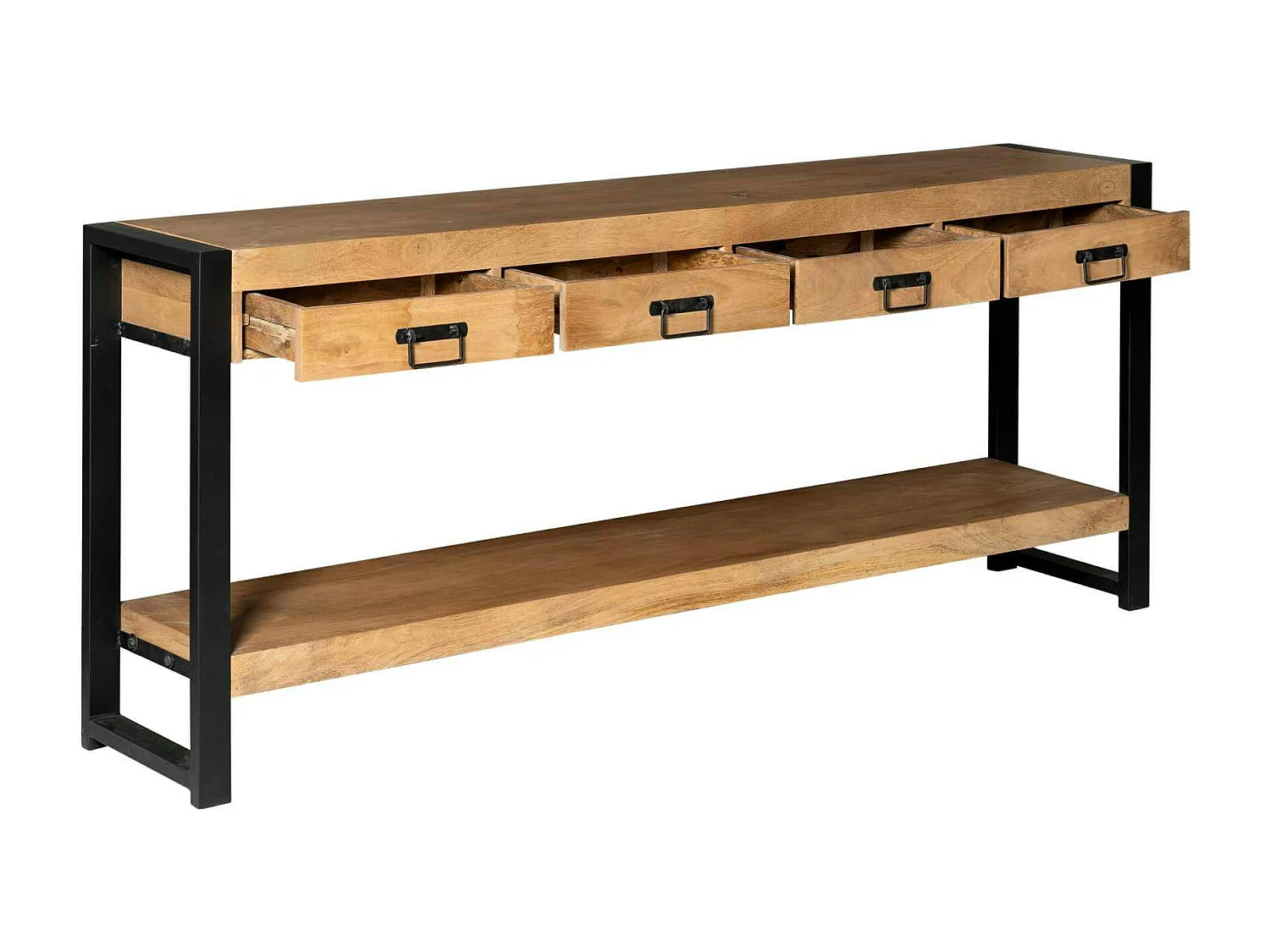 Console XXL bois métal 180 cm MILORA