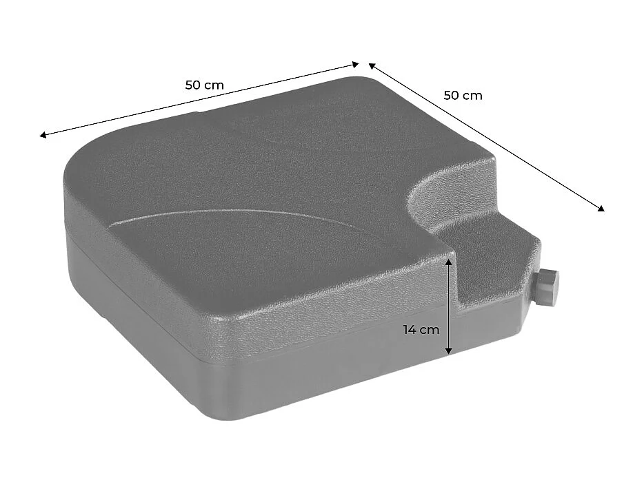 Dalles à lester pour parasol 50x50cm noir - Fixeo