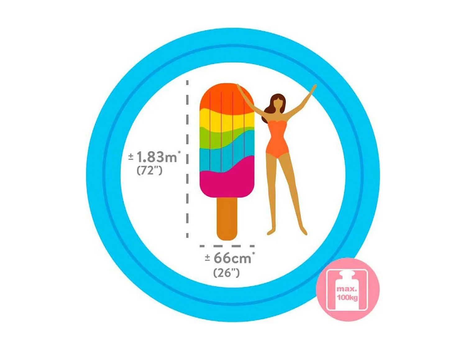 Matelas Gonflable "Glace Esquimau" 191cm Multicolore