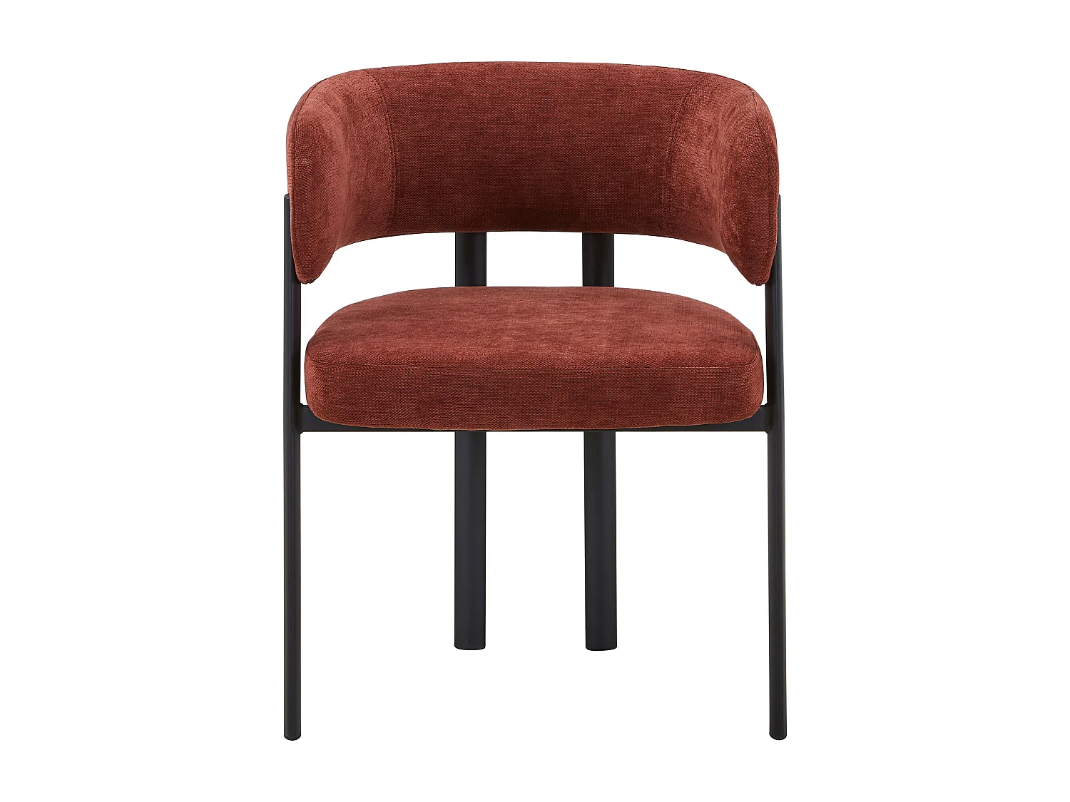 Lot de 6 chaises en tissu et métal noir - Terracotta - CIBARO