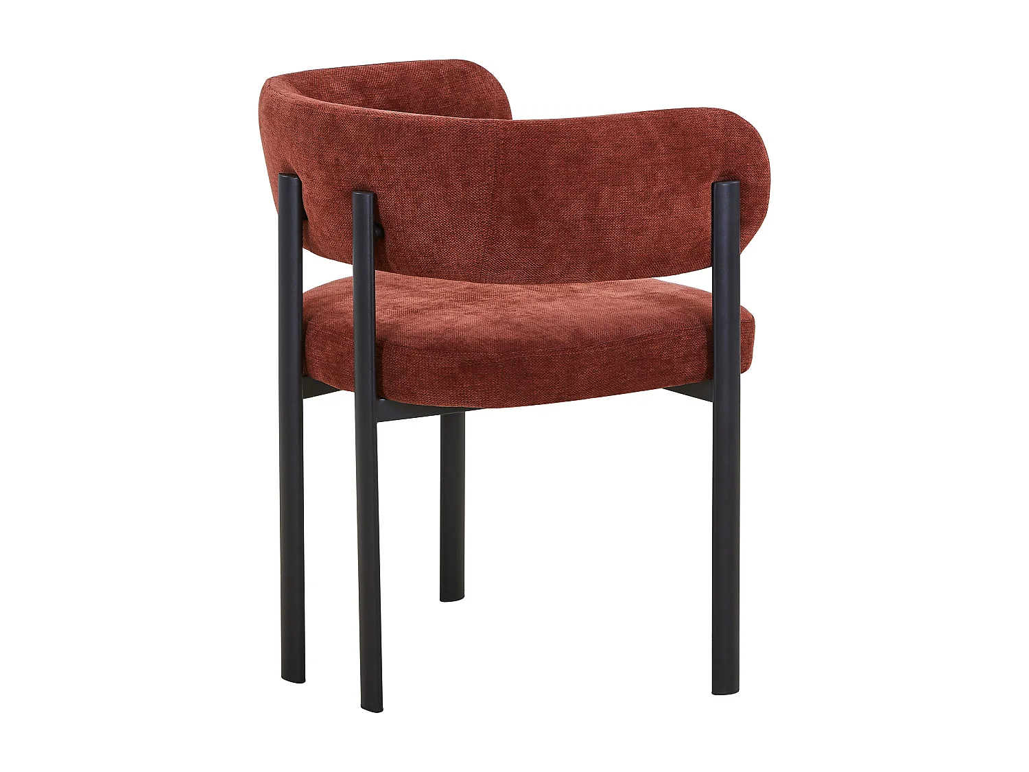 Lot de 6 chaises en tissu et métal noir - Terracotta - CIBARO