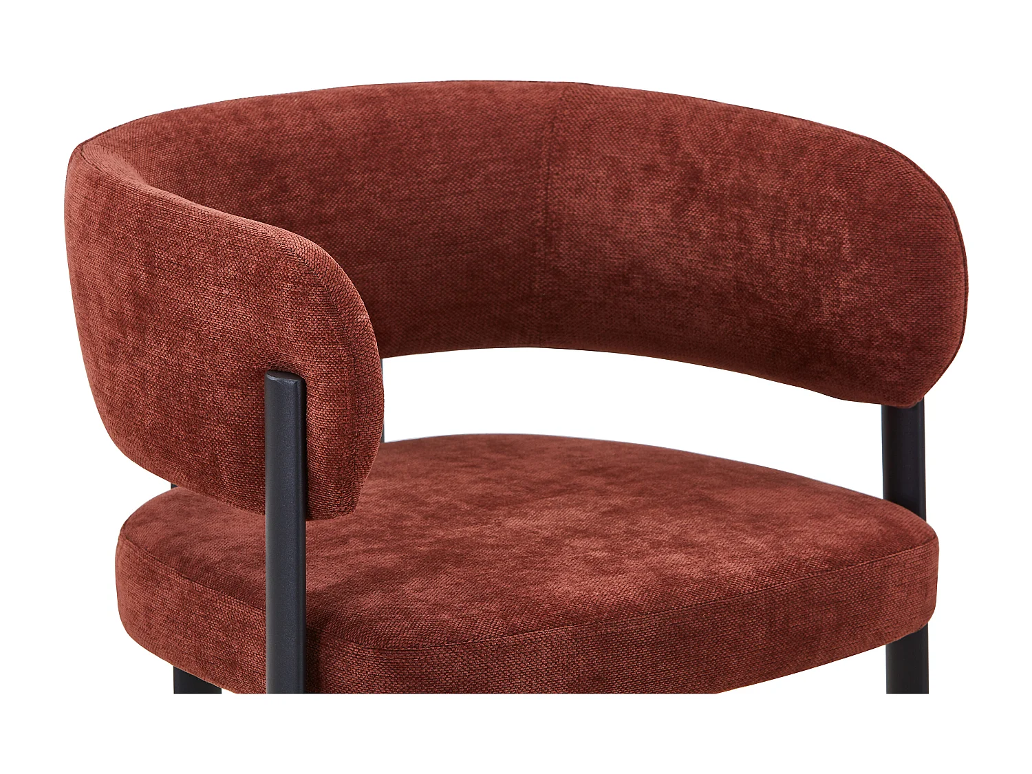 Lot de 6 chaises en tissu et métal noir - Terracotta - CIBARO