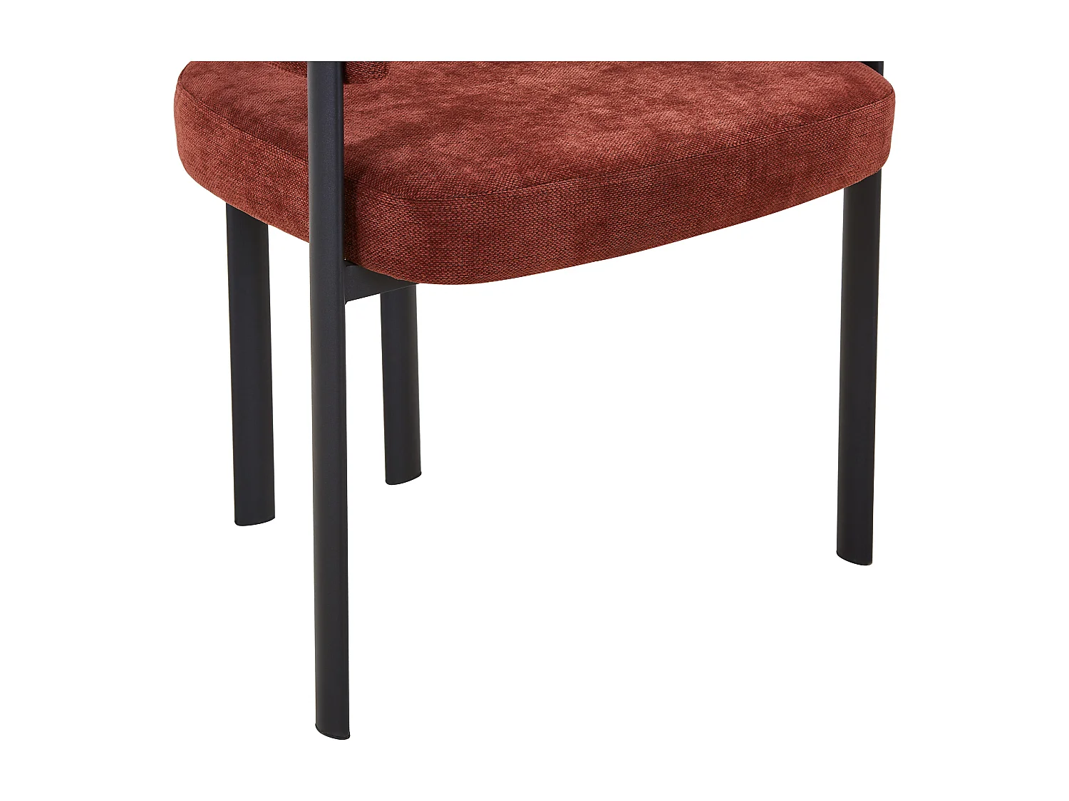 Lot de 6 chaises en tissu et métal noir - Terracotta - CIBARO