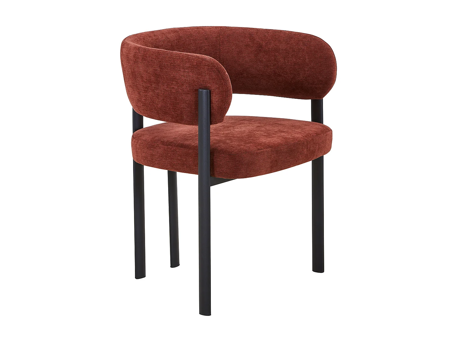 Lot de 6 chaises en tissu et métal noir - Terracotta - CIBARO