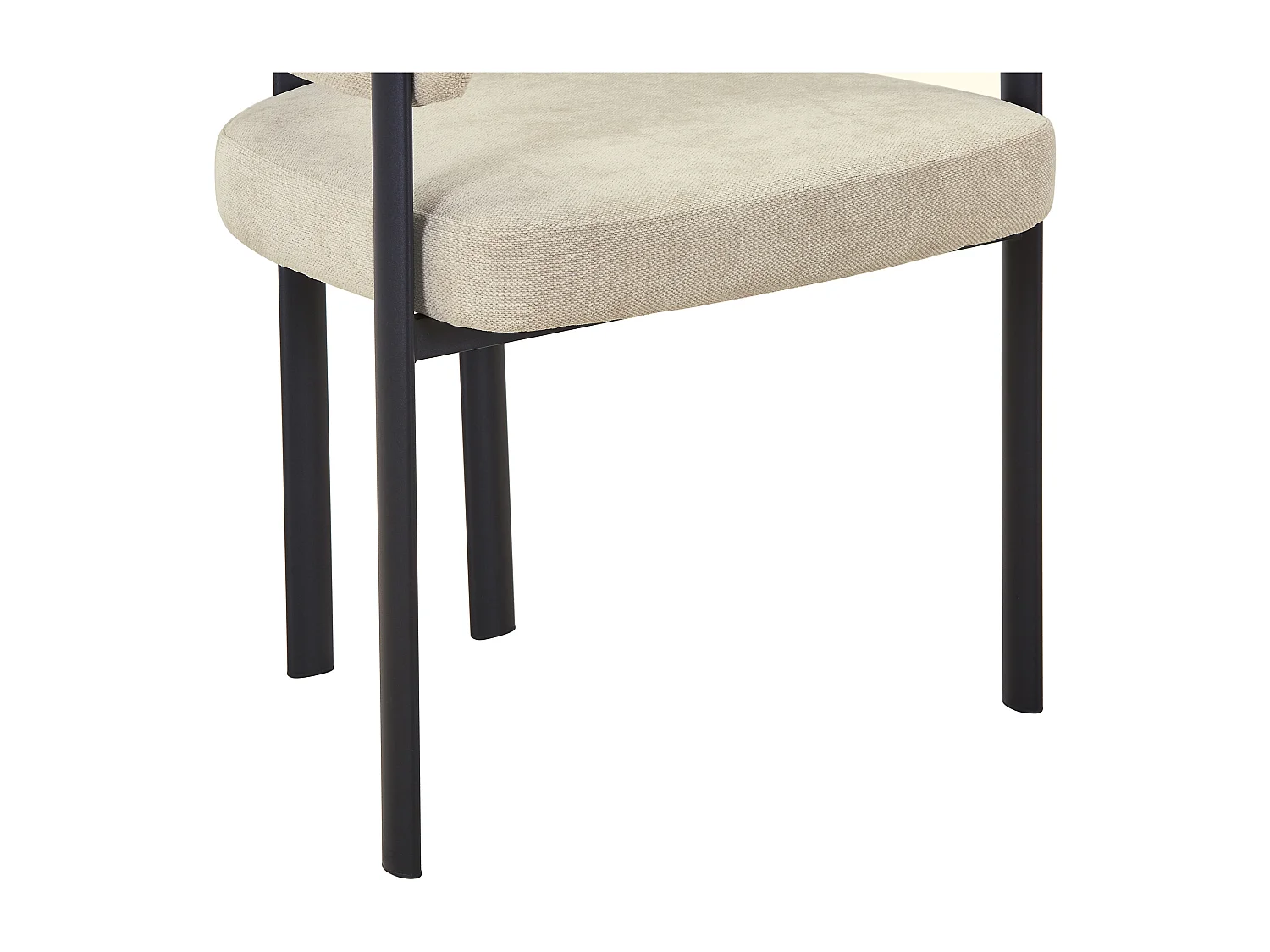 Lot de 6 chaises en tissu et métal noir - Beige - CIBARO