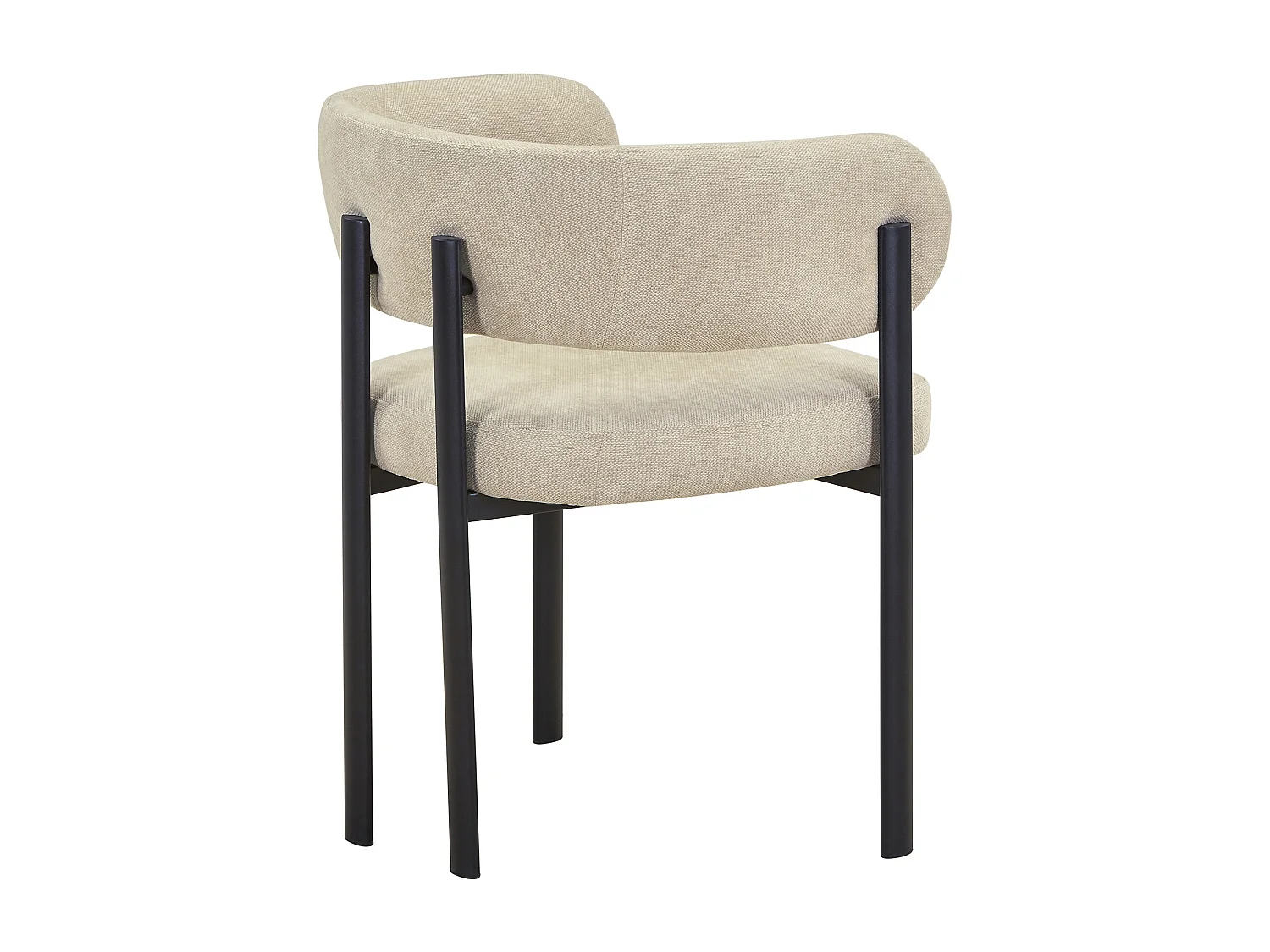 Lot de 6 chaises en tissu et métal noir - Beige - CIBARO