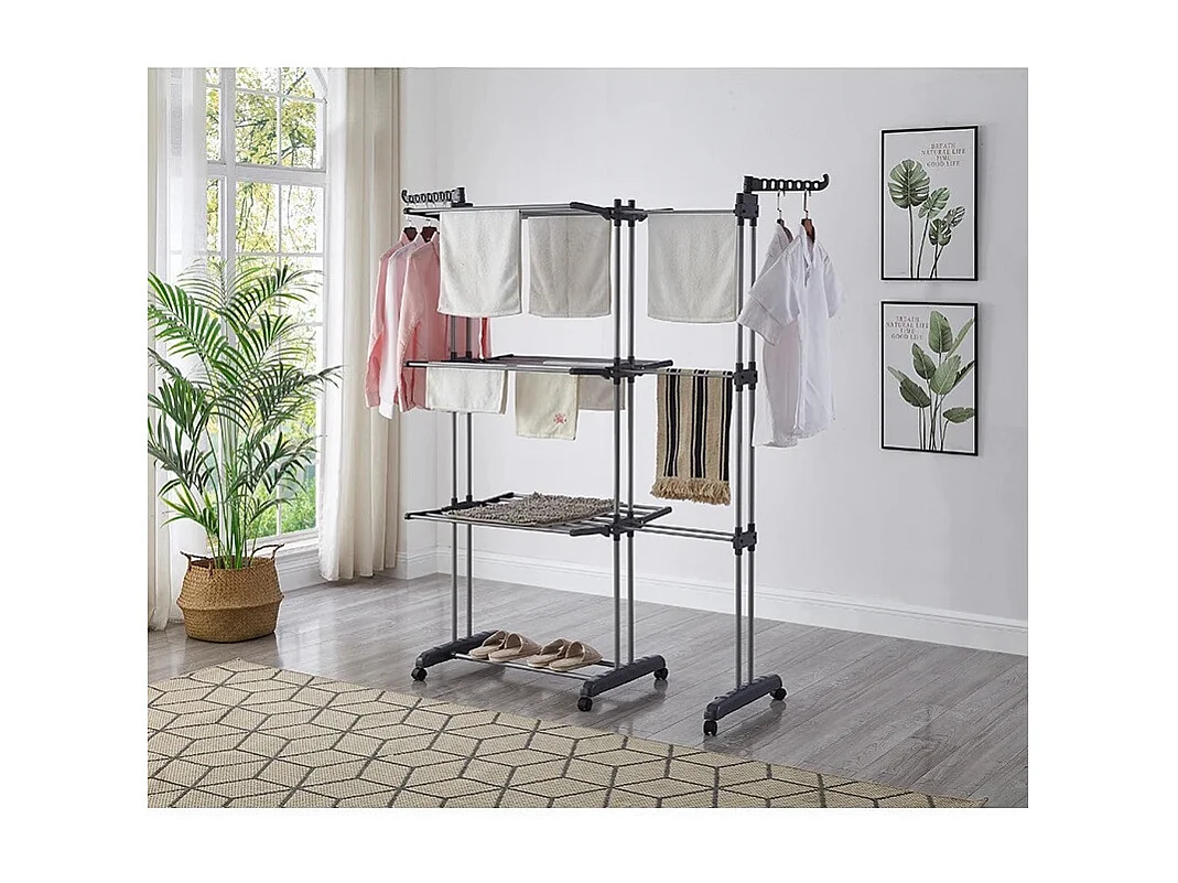 Séchoir à Linge Étendoir Pliable et Extensible avec Grande Capacité de Séchage