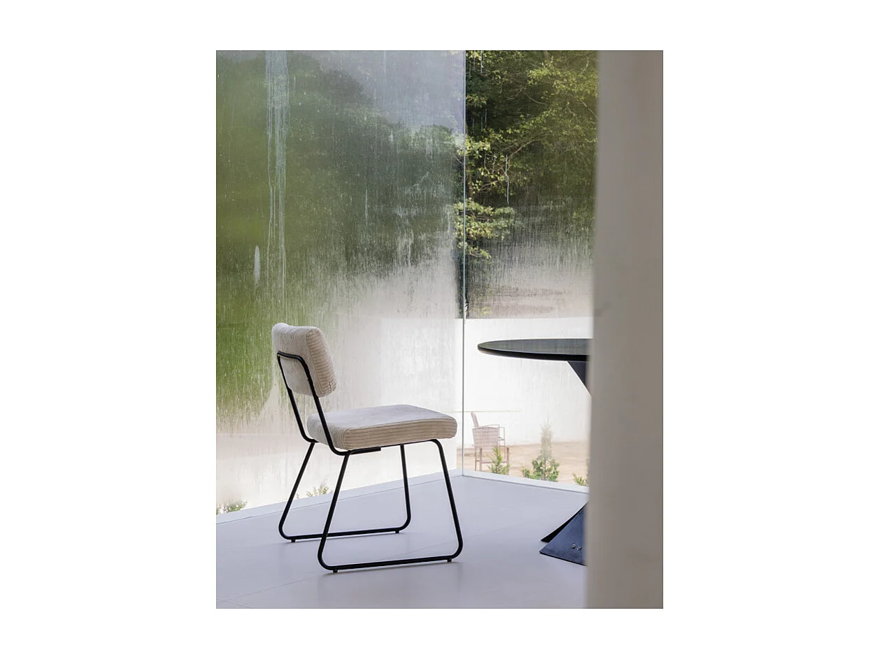 Lot de 2 chaises Design MATYS en Velours côtelé coloris Beige