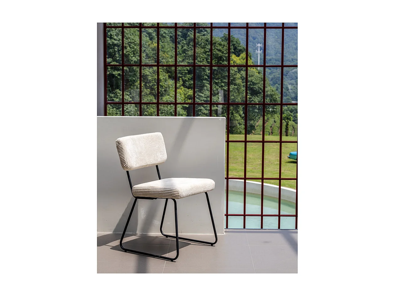 Lot de 2 chaises Design MATYS en Velours côtelé coloris Beige