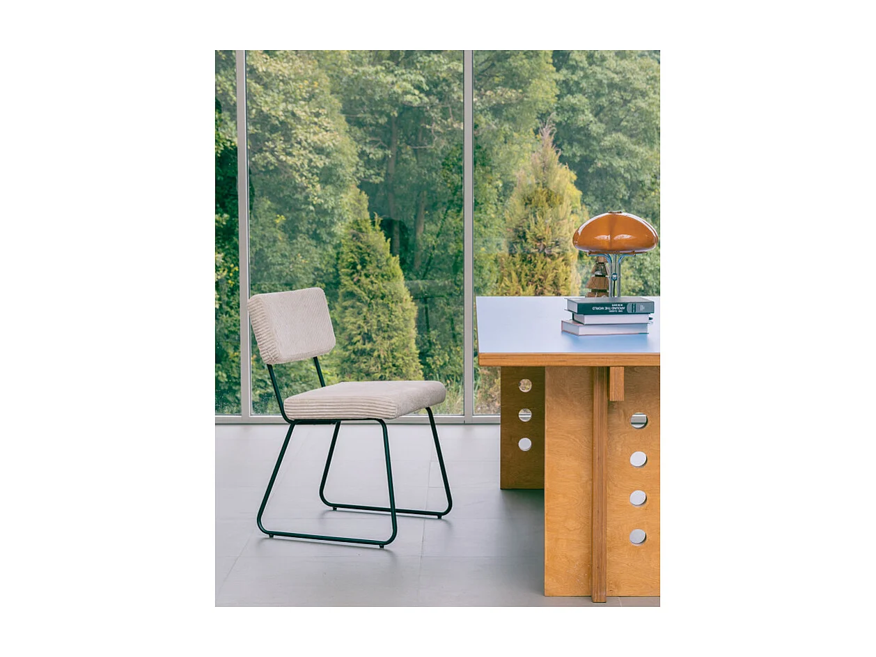 Lot de 2 chaises Design MATYS en Velours côtelé coloris Beige