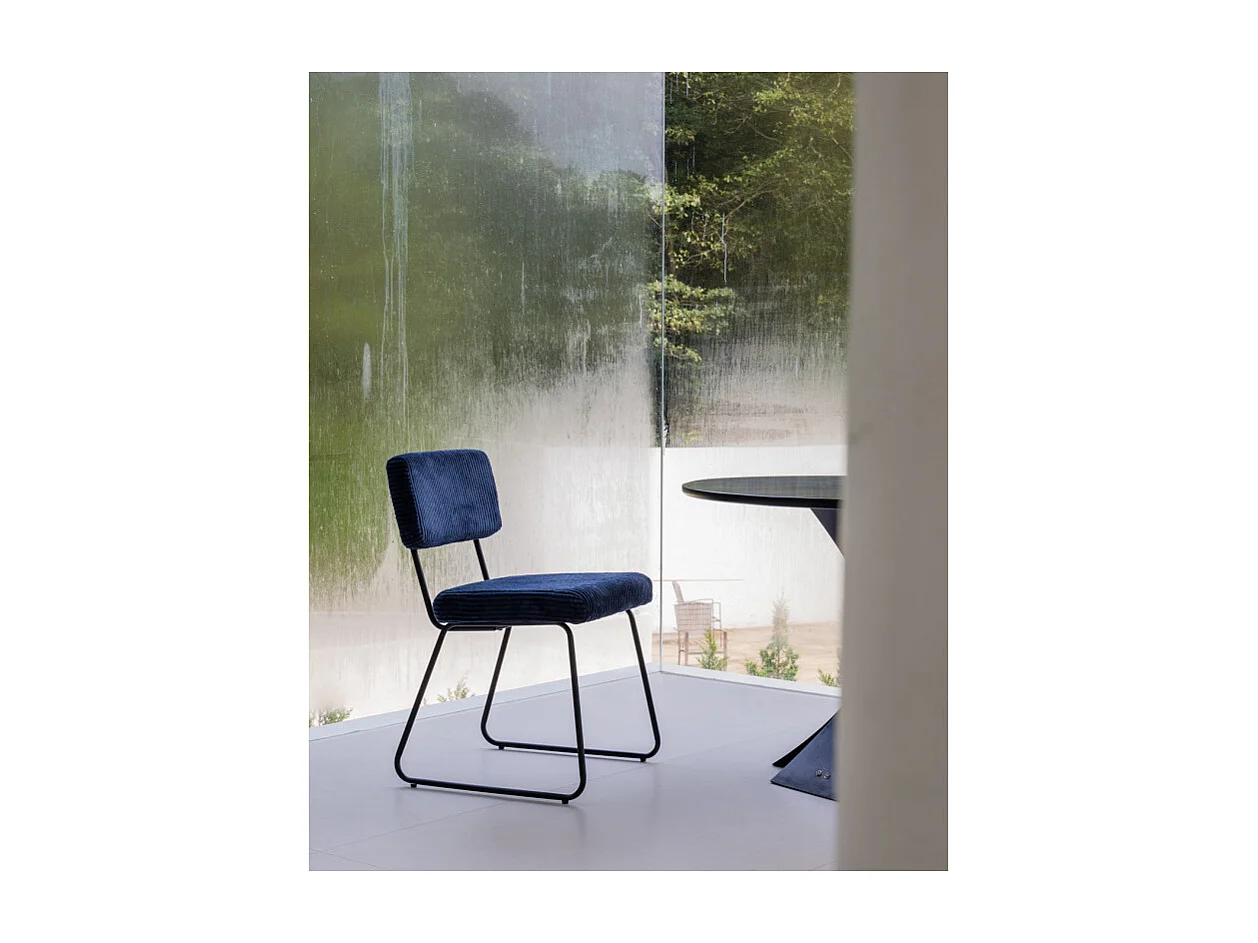 Lot de 2 chaises Design MATYS en Velours côtelé Bleu