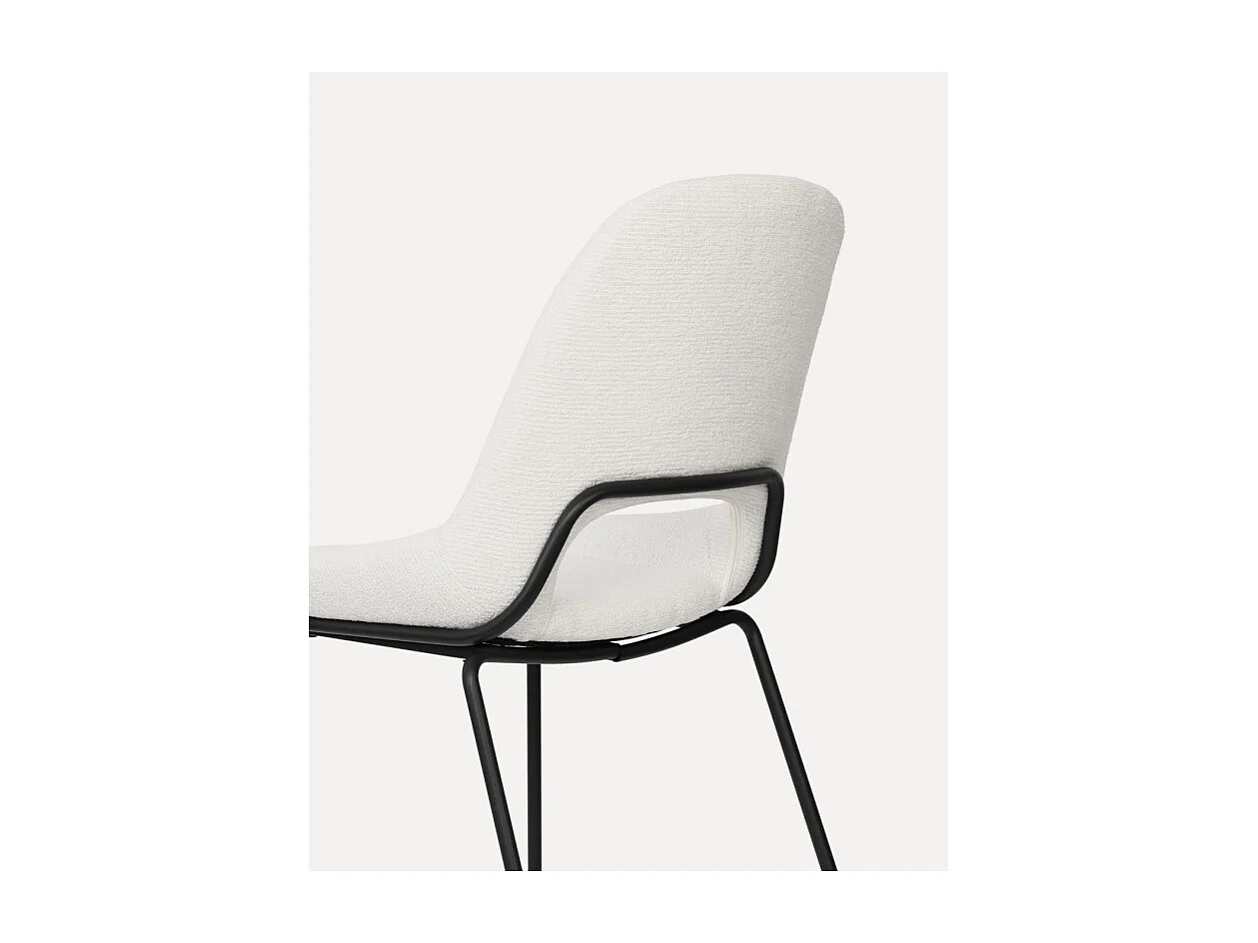 Chaise Lucas avec Pieds en métal et Assise rembourrée en Tissu beige