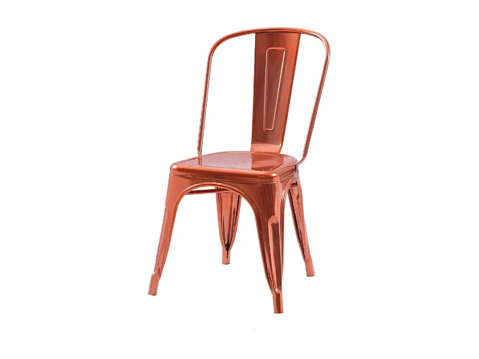 Chaise style industriel en métal couleur cuivre - Finition brillant