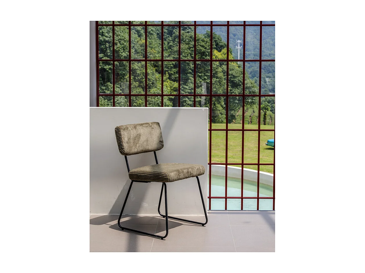 Lot de 2 chaises Design MATYS en Velours côtelé vert