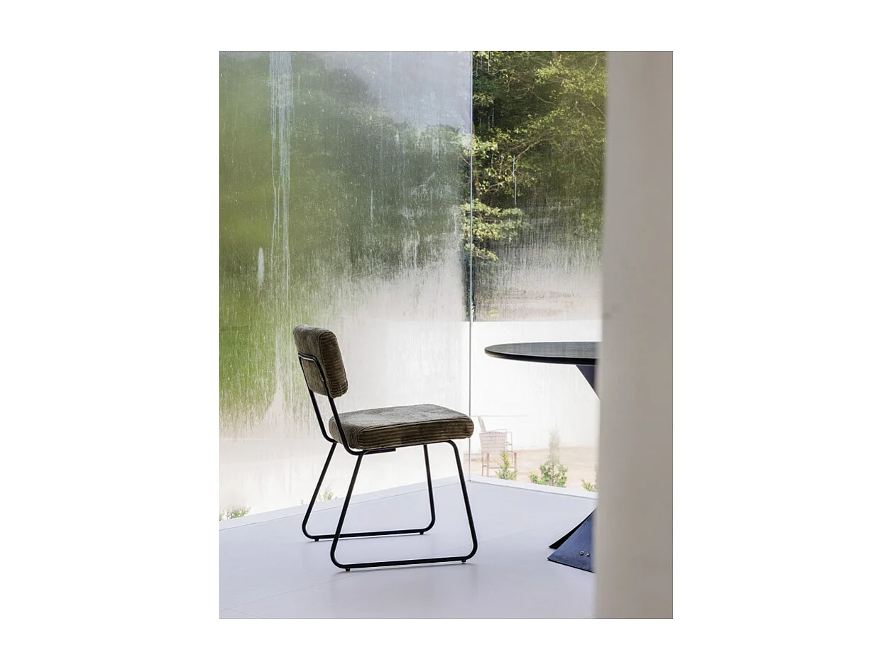 Lot de 2 chaises Design MATYS en Velours côtelé vert