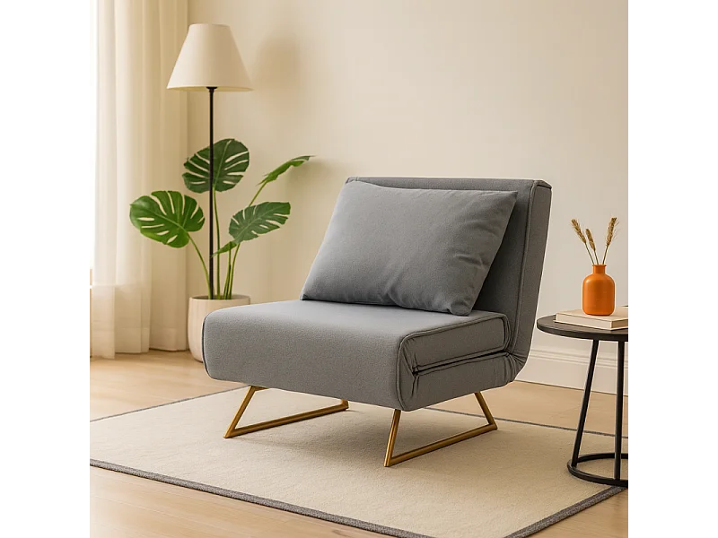 Canapé Convertible dépliable 1 place - Vahiné gris